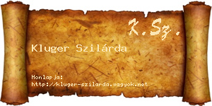 Kluger Szilárda névjegykártya
